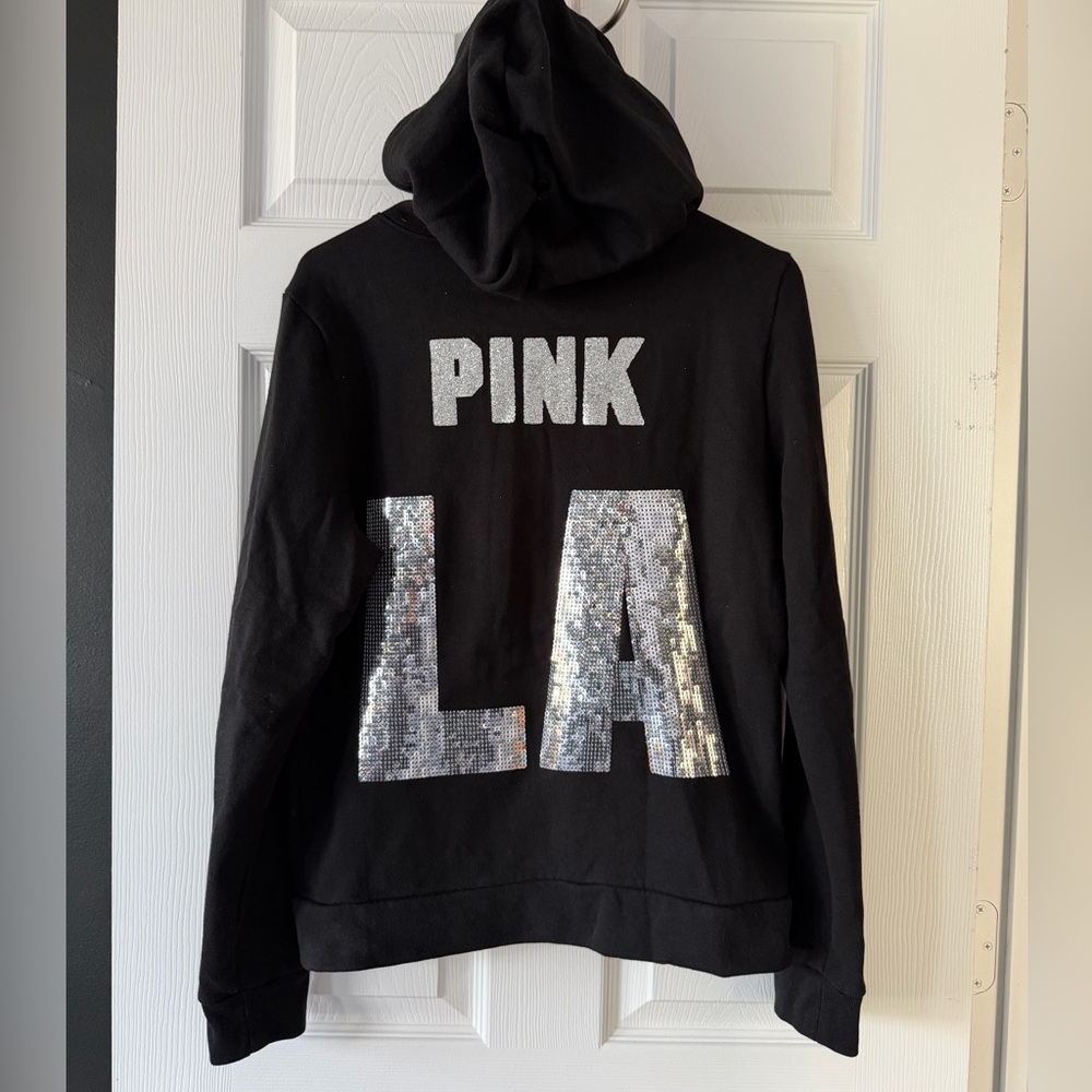 PINK VS Sequin Black Zip up